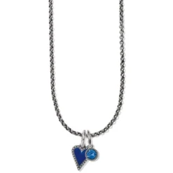 Dazzling Love Blue Heart Charm Necklace