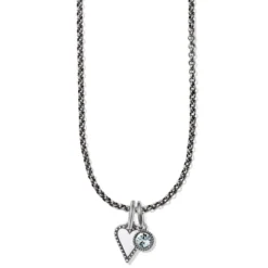 Dazzling Love White Heart Charm Necklace