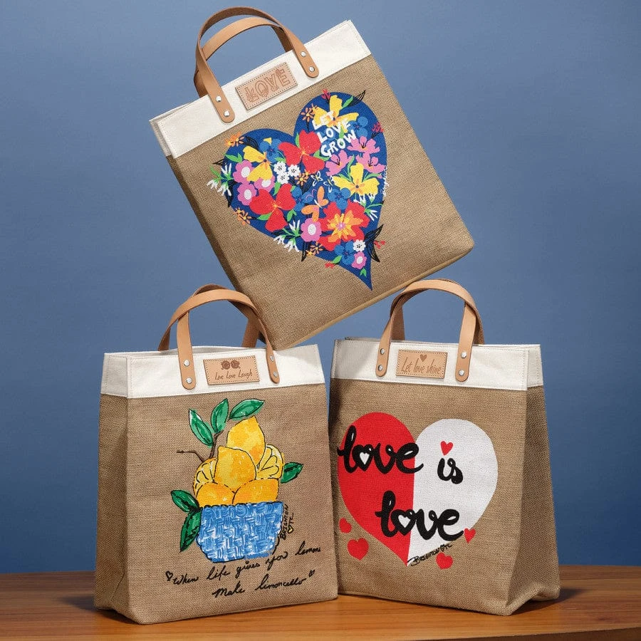 Love Is Love Burlap Tote - Image 4